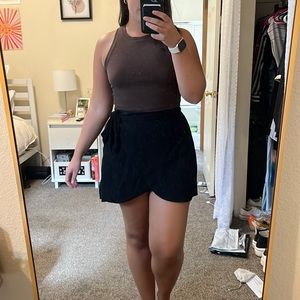 Reformation Black Wrap Mini Skirt